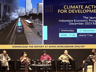 The Launch of World Bank’s Indonesia Economic Prospects - December 2023 Edition on Wednesday, 13 December 2023 "Climate Action for Development” in Soehanna Hall at the Energy Building